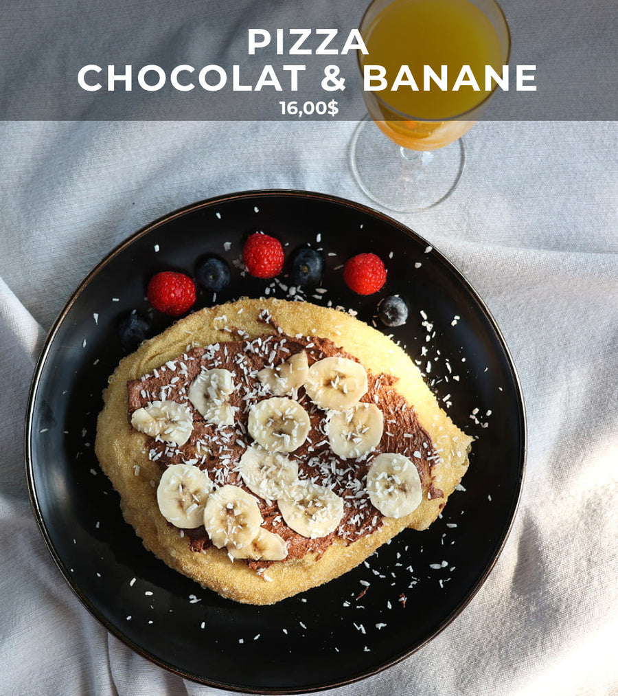 Pizza chocolat & banane - Brunch Manoir du Smith Café